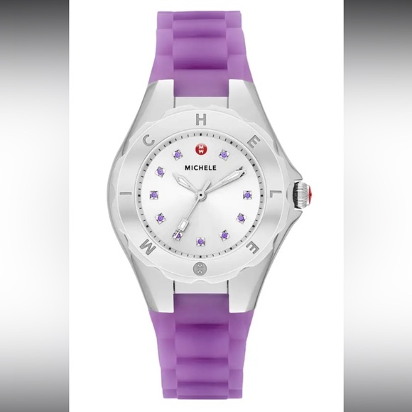 MICHELE Tahitian petite ladies Jelly Band Watch.Purple/Lilac - Picture 1 of 9